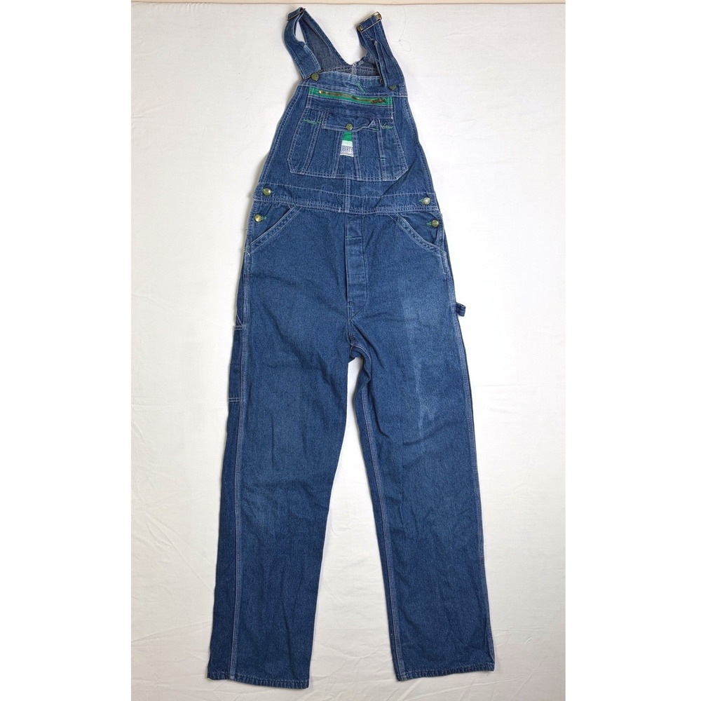 Liberty Mens Blue Denim Overalls Bib Workwear 36x33 USA Farmer Carpenter Utility